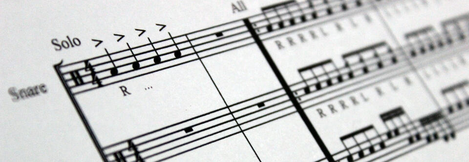 Free drum sheet music for snareline and tenorline performers to use with Drum Audits!